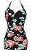 Winday Elegant Retro Inspired Boy-Leg One Piece Ruched Monokinis Swimsuit