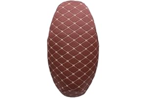 SURAKEY 3D Leather Motorcycle Seat Cover Motorcycle Scooter Seat Cover Anti-Slip Cushion Waterproof Breathable Fashion Motorcycle Seat Cushion Protector (Brown XL)