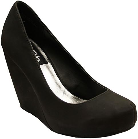 FRH Women's Kreay Open Toe Suede Wedge Heel Pump Shoe (7, Brown)