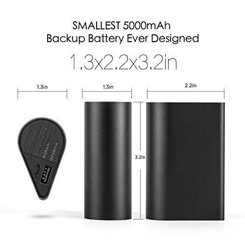 Simpiz 5000mAh portable charger power bank external battery pack for Apple iPhone 5 6 6s plus, iPad, Samsung Galaxy s6 s7, Note, LG, Moto, HTC - Genuine Sony Cells with fast&quick charging Technology