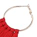 Elogoog Clearance Large Hoop Earrings Gold Fashion Jewelry Women Girl Long Tassel Earrings (Red)