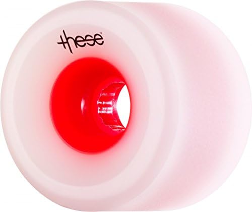 These Free Ride/Slide Offset 717 Skateboard Wheels 75mm 80a - White/Red Hub (Set of 4)