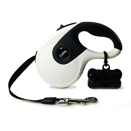 Cadtog Retractable Dog Leash,16 ft Dog Walking Leash for Medium Large Dogs up to 110lbs,One Button Break & Lock, Dog Waste Dispenser and Bags included (Black&White) - Thumbnail 7