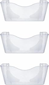 Deflecto A4 Wall Mounted Magazine File Holder Pack of 3 Crystal Acrylic