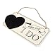 WINOMO Wooden Heart Wedding Sign Countdown Chalkboard with 