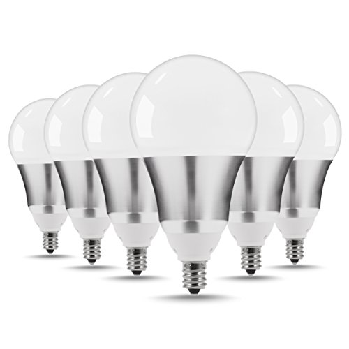 JandCase A19 Candelabra LED Light Bulbs, 60W Incandescent Equivalent, 8W, 800 Lumens, Soft White 3000K, E12 Base LED Bulbs for Ceiling Fan, 6 Pack