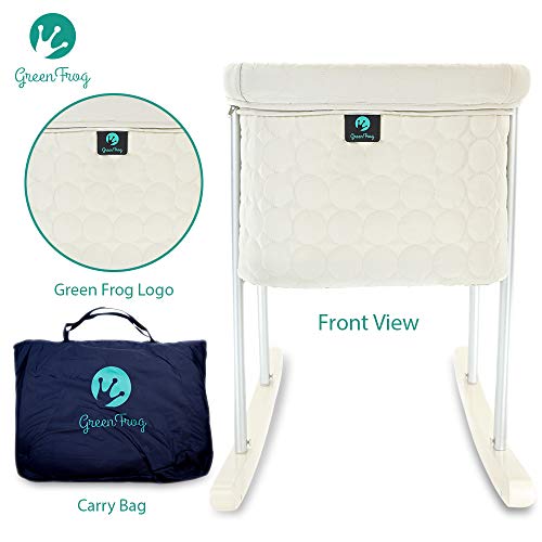 Baby Bassinet Cradle Includes Gentle Rocking Feature, Great for Newborns and Infants Safe Mattress Includes Wheels for Easy Movement High End Washable Fabric Lightweight & Transportable (Off White)