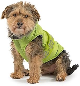 Ancol Nordic Dog Coat Green Cold Weather Protection Weather Resistant Fleece Lining Fur Trimmed Hood Nordic Pattern Pet Puppy Apparel