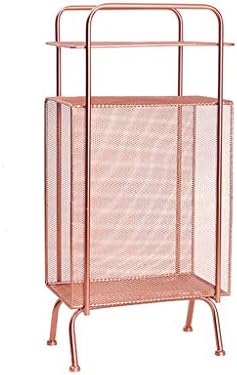 TLMYDD Wrought Iron Magazine Rack Metal Bedside Bookcase Newspapers Books Lockers Display Stand Rose Gold 73x34x22cm bookcase