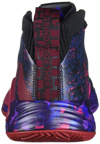 adidas Men's Dame 5 Basketball Shoe, Black/Collegiate Burgundy/Scarlet, 16 M US