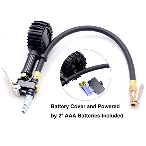 Digital Tire Inflator with Pressure Gauge,0-200 PSI Heavy Duty Rubber Hose,1/4 NPT Quick Connect, Air Chuck and Compressor Accessories for Car Motorcycle Bike Truck Vehicles - Thumbnail 3