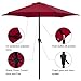 COBANA 7.5ft Patio Umbrella Outdoor Table Market Umbrella with Push Button Tilt/Crank, 6 Ribs, Red