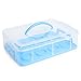 Best Choice Products 3-Tier BPA-Free Detachable Cupcake Carrier Container for 36 Cupcakes w/ Locks, Handle, Blue