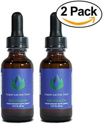 2 PACK - Liquid Lactase Drops - Say Goodbye To Lactose Intolerance! - Lactase Enzyme Supplement - Reduces Lactose by over 70% - 60ml - Non-GMO