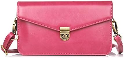 Adjustable Strap Single Shoulder Crossbody Bags CellPhone Pouch for Women Multi-Pocket Crossbody Purse Bag (Hot pink)