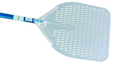 GI Metal Professional 16" Perforated Rectangle Pizza Peel with 59" H