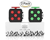 Fidget Cube Prime - Fun & Focus Toy for Children And Adults - Anxiety Attention Spinner Cubes, Perfect Gift For Autism, Anger, ADD, ADHD & PTSD - Red & Green