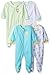 GERBER Baby Girls' 4 Pack Sleep N' Play Footie, Duck/Teddy, Newborn