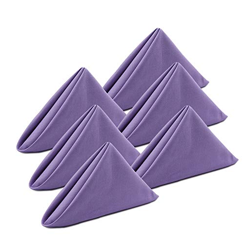KOFFOTA Cloth Cotton Napkins for Dinner. Decorative, Easy Care and Durable for Everyday Kitchen Dinning, Party Table Setting, Restaurants. (Light Purple, 6 Pack) - Thumbnail 5
