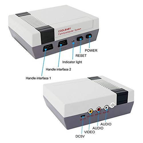 Beyondsky Classic Game Console Built-in 620 TV Video Games - Retro Family Mini Game Console with 8-bi,AV Output and Dual Control Controllers, Plug and Play, Bring Back Happy Childhood Memories - Thumbnail 4