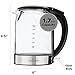Brewberry Cordless Electric Glass Kettle 1.7l, Auto Shut-Off Feature w/Boil-Dry Protection, 1500W, For Office and Home Use