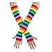 Zoopwon Rainbow Knee High Socks and Gloves - Stockings and Arm Warmers for Girls Women Party Costume（Socks Gloves）