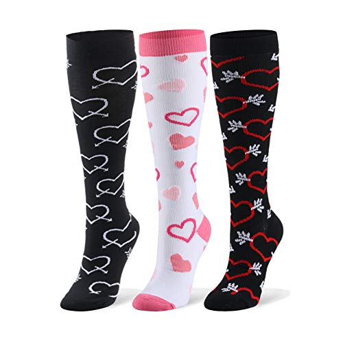 Compression Socks (20-30mmHg) for Women & Men – 1/3 Pairs Graduated Compression Stockings Best for Running, Nursing