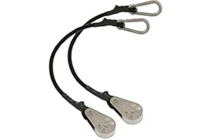 TACO METALS TACO Marine COK-0020-2 Shock Cord with Pulley - 12", Pair, Black, Standard