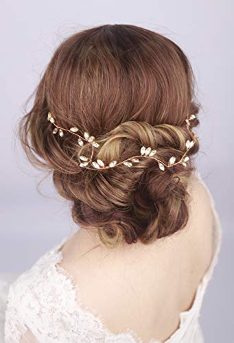 Kercisbeauty Bridal Crystal Gold And Silver Rose Gold Hair Vine