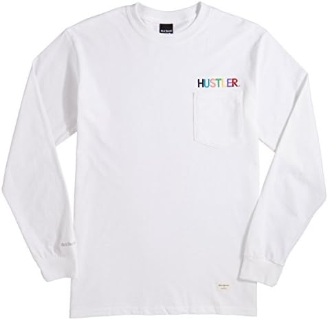 40s And Shorties X Hustler Logo Long Sleeve Pocket T-Shirt - White - MD