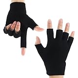 Codream Cotton Men's Gel Moisturizing Gloves Day Night Instantly Repair Eczema Dry Rough and Cracked Hands Gel Lining Infused with Essential Oils and Vitamins Black