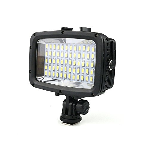 Orsda Video Diving Light 40M Waterproof 1800LM 60 LED Driving lamp video light for GoPro Hero 6/5/4/3+/3/2 Sports Camera Xiaomi Yi SJCAM Action Cam & for DSLR Camera + 2 Battery 18650 Black OR005
