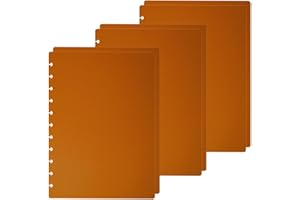 ITSYHPRO 3 Set Letter Discbound Notebook Covers DIY Disc Planner Candy Colors Compatible with Levenger Circa Arc TUL Eagle and Happy Planner(Brown,Letter)