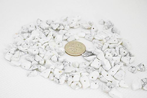 WHITE TURQUOISE 4-10mm Gemstone Nugget Chip Loose Beads Birthstone Jewelry Making (Pack of 40 Gram)