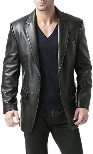 NBENTERPRISES Leather Men's Black classic Blazer Jacket