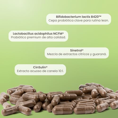 Matter Probivos Lean, Suplemento Probioticos con B420™, 17 Billones UFC, Sinetrol®, CinSulin® y L. acidophilus NCFM®, Apoyo al Metabolismo, Microbiota y Composición Corporal, 1 Frasco con 30 Cápsulas