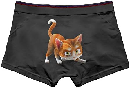 Grass8 Yellow Cartoon Cat Fashion Cotton Men's Underwear Pants Cotton Opening Waist Shorts Homme Sexy Men's Underwear L Black