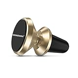 Dowswin Car Mount Air Vent Strong Magnetic Alloy Phone Holder, 360 Degree Rotation for Apple iPhone 7 Plus/ 7/ 6S/6 /6S Plus /SE /5S /5 Samsung Galaxy S7 /S6 /Note 5 /Note 4 HTC LG Sony Boardly [Gold]