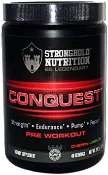 STRONGHOLD NUTRITION Conquest Pre-Workout 40 Servings - Increase Strength and Endurance - No FDA Banned Substances - No Itchiness or Jitters