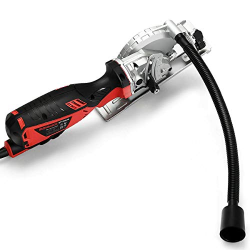 Mekas Solutions Electric Mini Circular Saw Handheld Cutting Tool Accessory Kit 3500 Rpm 5.8 Amp Tools for Wood Cutting