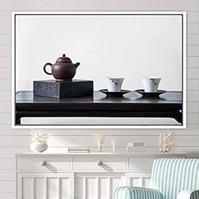 signwin Framed Canvas Wall Art Tea Servings Dark...