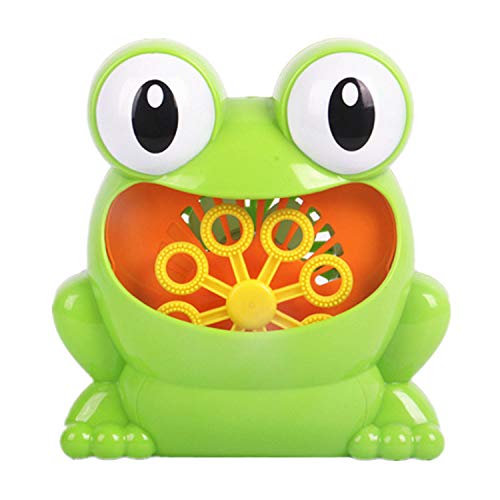 Cute Funny Battery Powered Electric Frog Bubble Maker Machine Blower Toy for Children Kids Baby Showers Swimming Pool Bathtub
