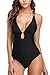SOCIALA Womens Sexy One Piece Swimsuit High Cut Monokini Bathing Suit Backless Swimwear Black 2XL