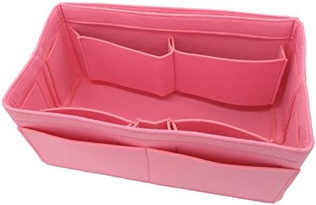 Extra Large Felt Purse Organizer Insert, Multi-Pocket Handbag Shaper for Tote Bag (Pink)