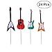 TINKSKY Guitar Cupcake Toppers Musical Instrument Shape Cupcake Decorating Tools for Party Supplies 24pcs