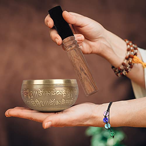 DomeStar Tibetan Singing Bowl Set, Sound Bowl Meditation Bowl Meditation Sound Bowl Handcrafted in Nepal for Healing and Mindfulness