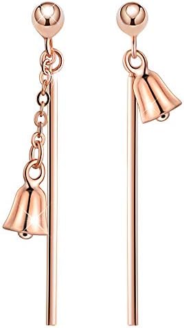 Yumilok Jewelry Bell Earrings 925 Sterling Silver Asymmetry Dangles Earring for Women/Ladies/Girls