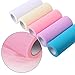Konsait 5Pack 6INCH x 125Yards Tulle Rolls Tulle Spool Assortment for Table Runner Chair Sash Bow Pet Tutu Skirt Sewing Crafting Fabric Wedding Halloween Party Gift Ribbon(Unicorn Mermaids Decor)