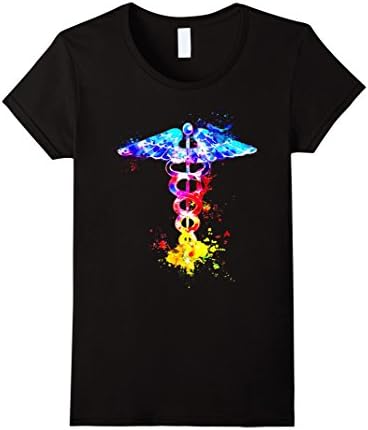 Women's EXCLUSIVE NURSE GIFT  WATERCOLOR T-SHIRT Medium Black