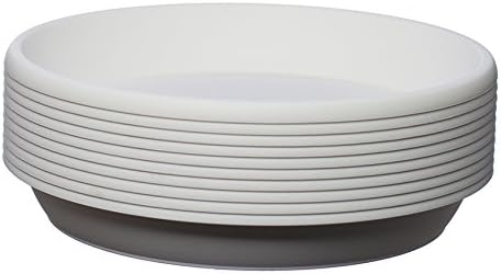 Home Garden Ornaments Plant Pot Saucers, Strong Drip Tray, Round Plastic Tray, Set of 10 (White, Diameter: 12.5cm)